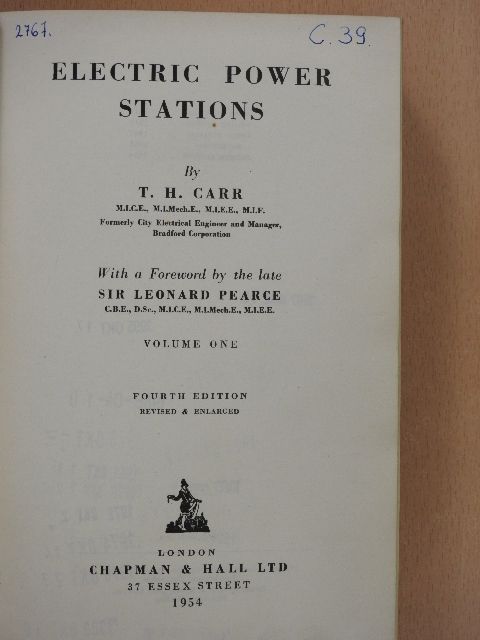 T. H. Carr. - Electric Power Stations 1. [antikvár]