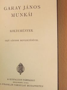 Garay János - Garay János munkái - Költemények [antikvár]
