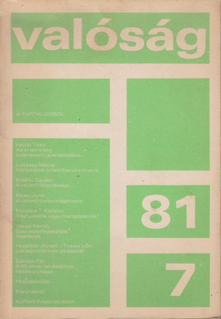 Kőrösi József - Valóság 1981/7 [antikvár]