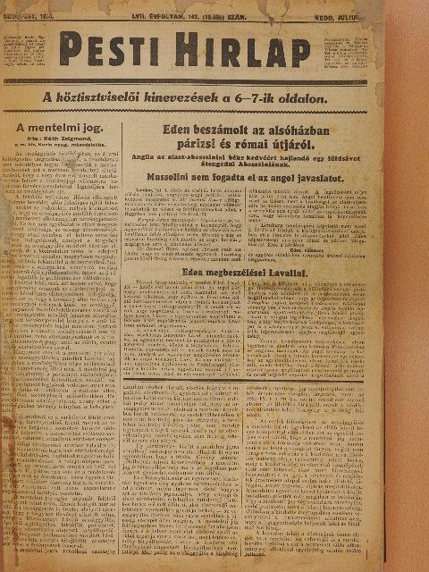 Nagy Ferenc - Pesti Hirlap 1935. (nem teljes évfolyam) (rossz állapotú) [antikvár]