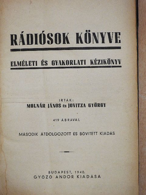 Jovitza György - Rádiósok könyve [antikvár]