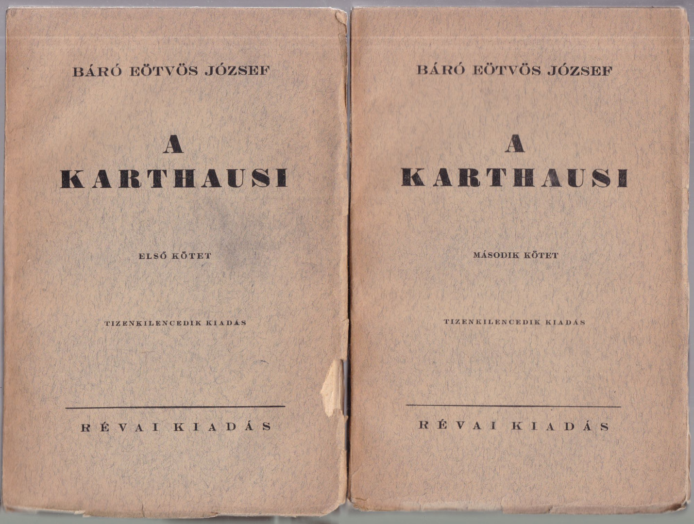 BÁRÓ EÖTVÖS JÓZSEF - A karthausi I-II. [antikvár]