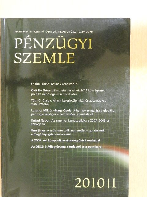 Bárányi Aranka - Pénzügyi szemle 2010/1. [antikvár]