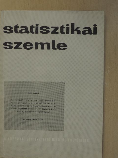 A. Simkus - Statisztikai Szemle 1983. június [antikvár]