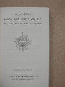 Gustav Büscher - Buch der Geheimnisse [antikvár]