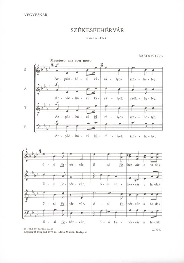 BÁRDOS LAJOS - SZÉKESFEHÉRVÁR - VEGYESKARRA