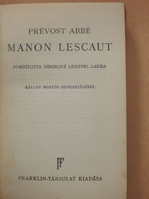 Prévost Abbé - Manon Lescaut [antikvár]