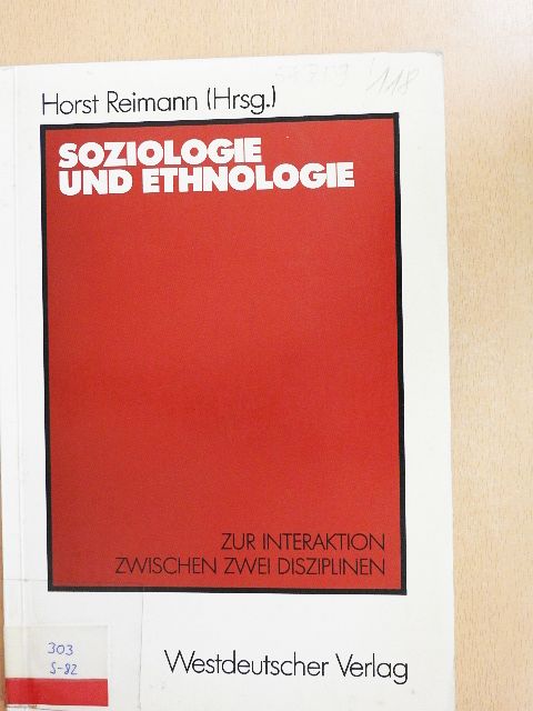 Horst Reimann - Soziologie und Ethnologie [antikvár]