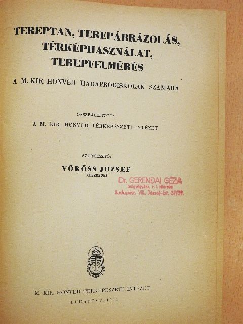 Tereptan, terepábrázolás, térképhasználat, terepfelmérés [antikvár]