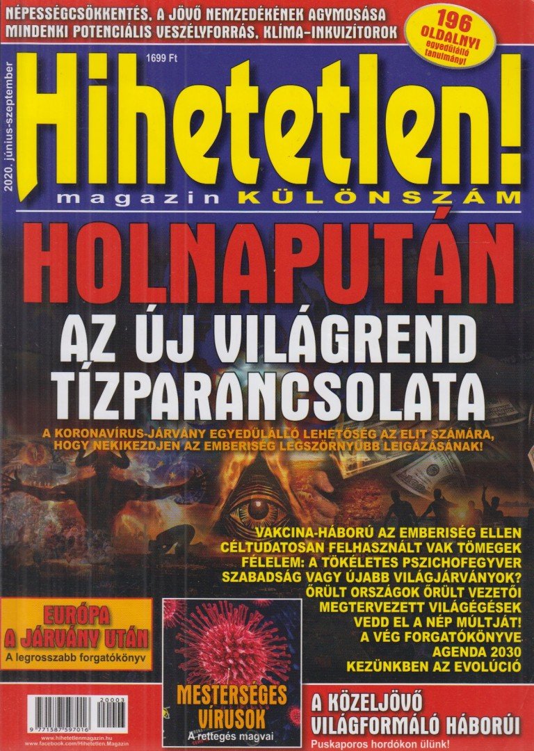Hihetetlen! magazin különszám 2020. június-szeptember [antikvár]