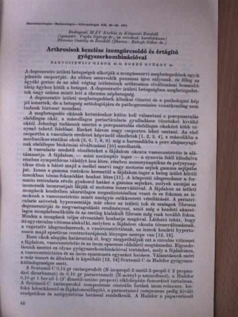 Dr. Bartosiewicz Gábor - Arthrosisok kezelése izomgörcsoldó és értágító gyógyszerkombinációval [antikvár]