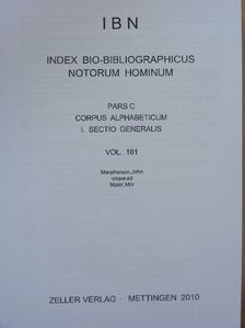 IBN - Index bio-bibliographicus notorum hominum Pars C, Vol. 161. [antikvár]