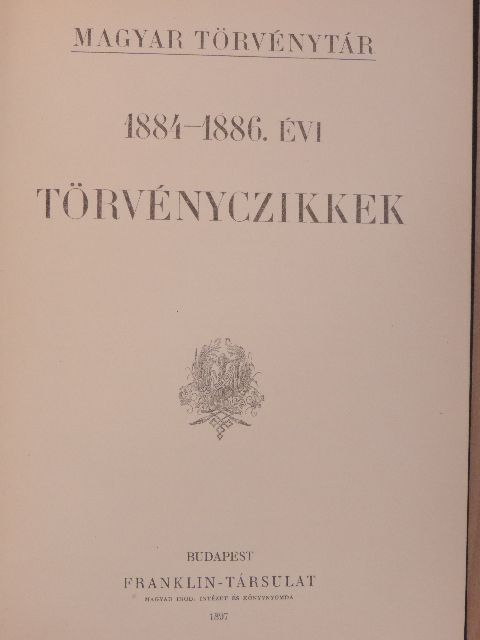 1884-1886. évi törvényczikkek [antikvár]