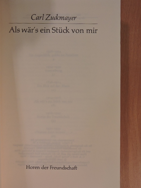 Carl Zuckmayer - Als wär's ein Stück von mir [antikvár]