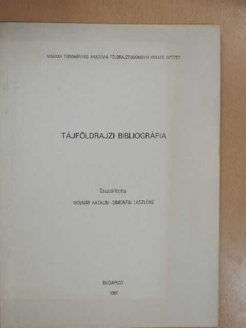 Tájföldrajzi bibliográfia [antikvár]