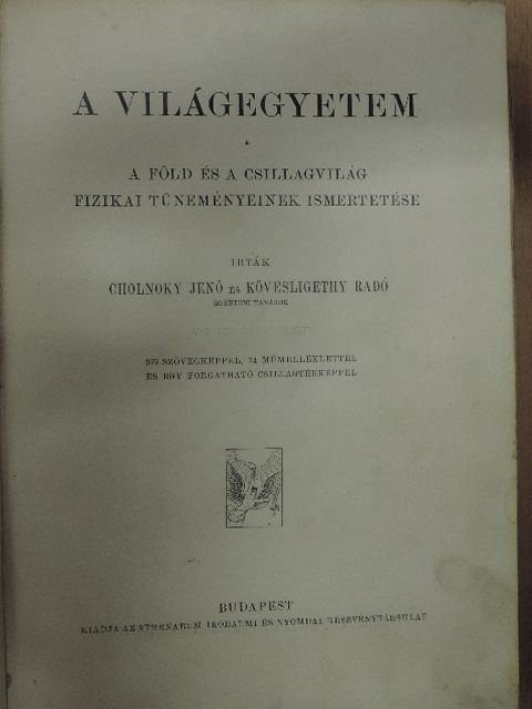 Cholnoky Jenő - A világegyetem (rossz állapotú) [antikvár]
