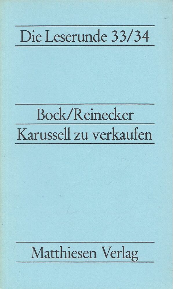Bock, Christian, REINECKER, HERBERT - Karussell zu verkaufen [antikvár]