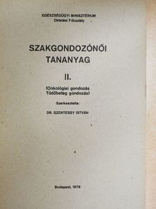 Dr. Entz Albert - Szakgondozónői tananyag II. [antikvár]
