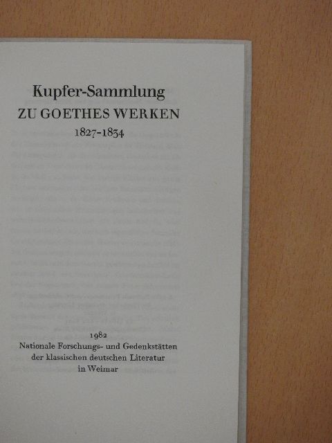 Kupfer-Sammlung zu Goethes Werken [antikvár]