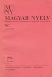 Benkő Loránd - Magyar Nyelv XC. évf. 1994/1. szám [antikvár]