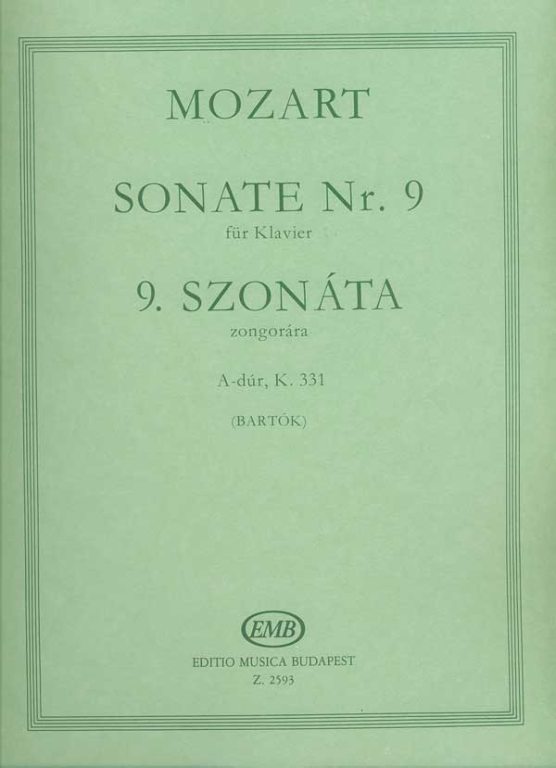 MOZART,W.A - 9. SZONÁTA ZONGORÁRA A-DUR KV.331 (TÖRÖK INDULÓ) BARTÓK