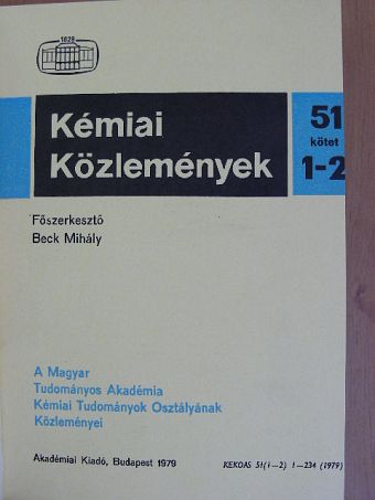 A. H. Weiss - Kémiai Közlemények 1979/1-4. [antikvár]