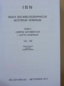 IBN - Index bio-bibliographicus notorum hominum Pars C, Vol. 168 [antikvár]