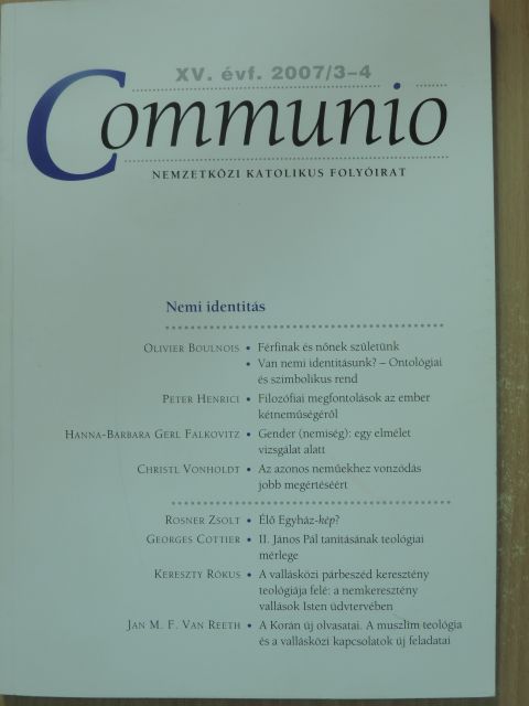 Christl Vonholdt - Communio 2007/3-4. [antikvár]