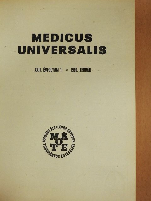 Dr. Arnold Csaba - Medicus Universalis 1989. 1-6. szám/Supplementum [antikvár]
