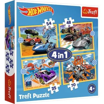Trefl: Hot Wheels járművek puzzle - 4 az 1-ben