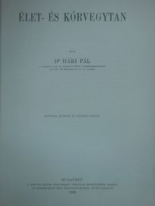 Dr. Hári Pál - Élet- és kórvegytan [antikvár]