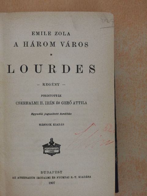 Emile Zola - Lourdes [antikvár]
