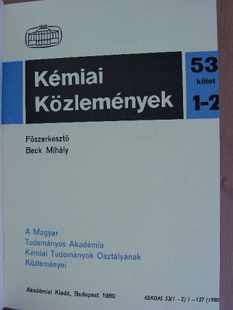 A. Delville - Kémiai Közlemények 1980/1-4. [antikvár]