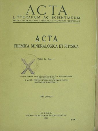 Thury Géza - Acta litterarum ac scientiarum regiae Univeritatis Hungaricae Francisco-Iosephinae IV./3. [antikvár]
