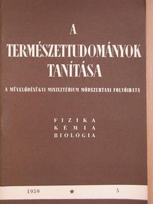 Ákos István - A Természettudományok Tanítása 1959. 5. szám [antikvár]