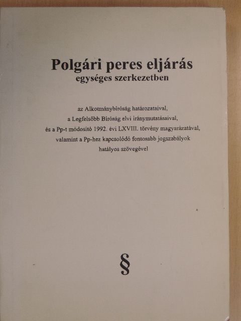 Polgári peres eljárás [antikvár]
