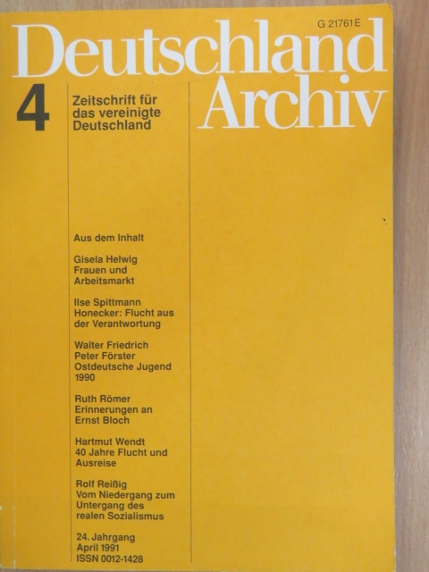 Gisela Helwig - Deutschland Archiv April 1991. [antikvár]