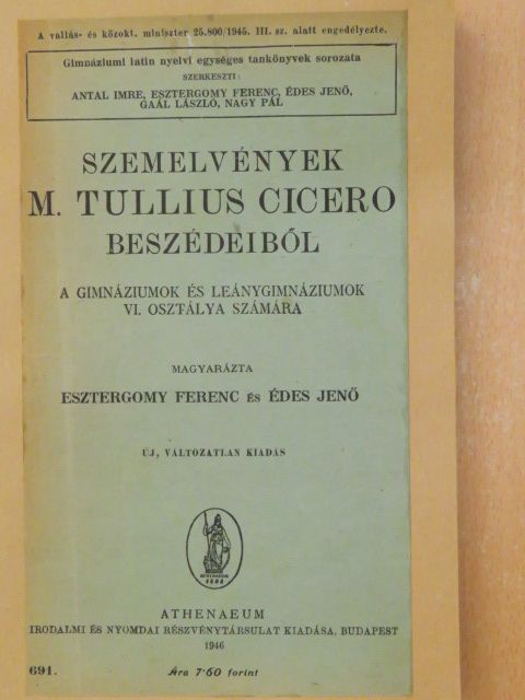 Szemelvények M. Tullius Cicero beszédeiből  [antikvár]