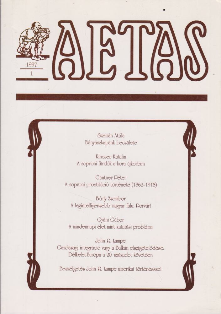 Deák Ágnes - Aetas 1997/1. [antikvár]