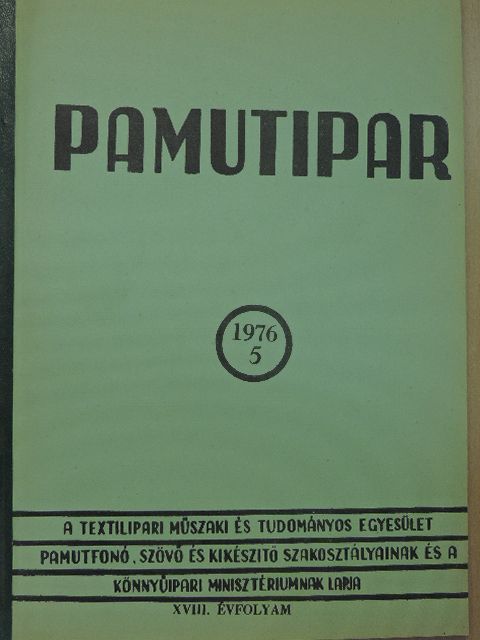Dr. Buday Tiborné - Pamutipar 1976/5. [antikvár]