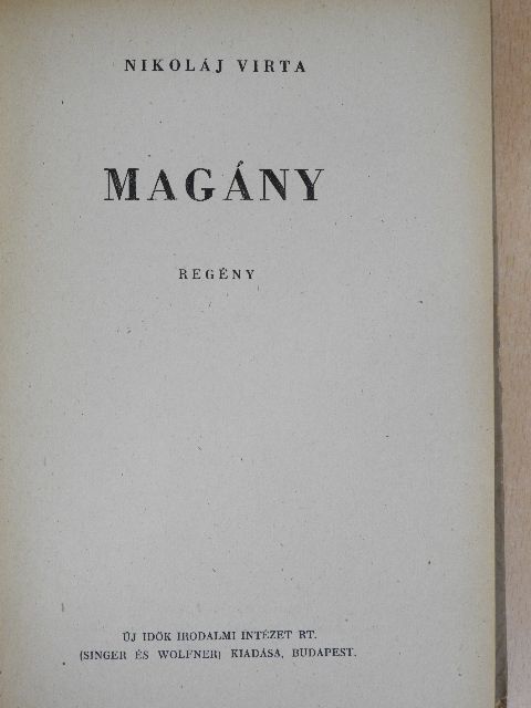 Nikoláj Virta - Magány [antikvár]