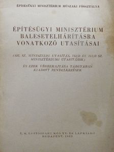 Építésügyi Minisztérium balesetelhárításra vonatkozó utasításai [antikvár]