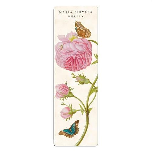 P0130-0143 - Könyvjelző Fridolin Maria Sibylla Merian ´Halvány rózsaszín rózsa´