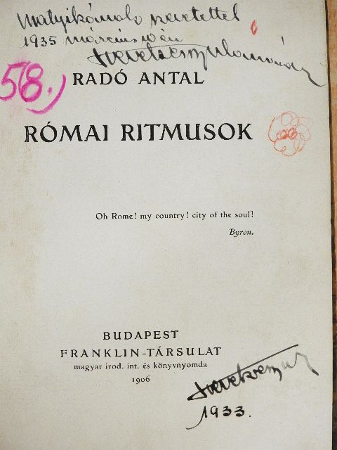 Radó Antal - Római ritmusok [antikvár]