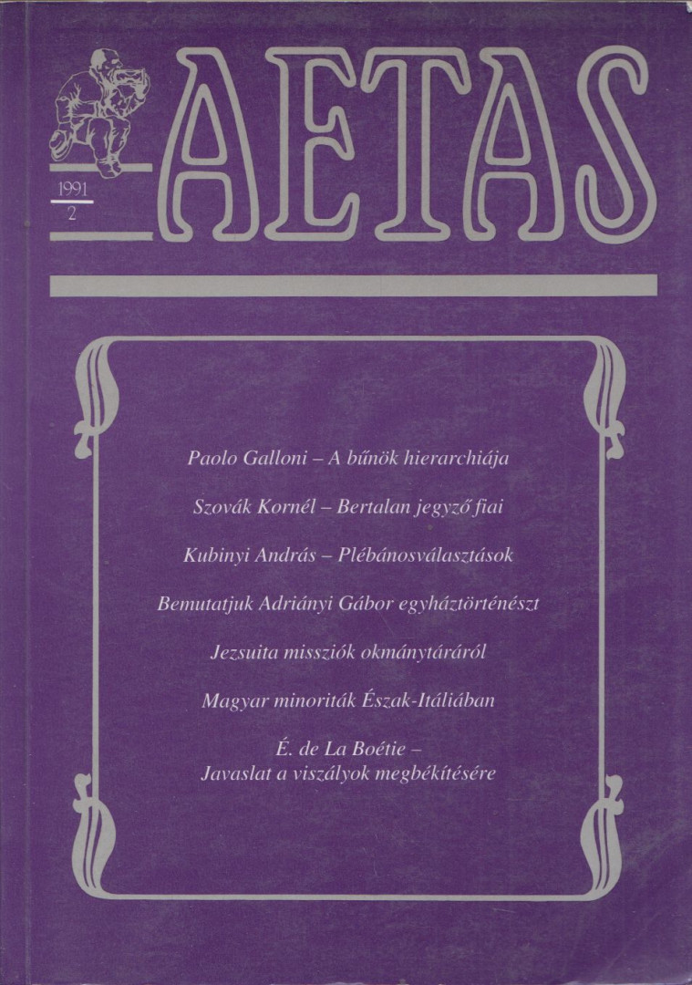 Deák Ágnes - Aetas 1991/2 [antikvár]