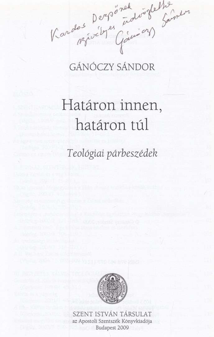 Gánóczy Sándor - Határon innen, határon túl (dedikált) [antikvár]