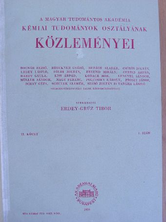 Almássy Gyula - A Magyar Tudományos Akadémia kémiai tudományok osztályának közleményei 1959-1960/1-4. [antikvár]