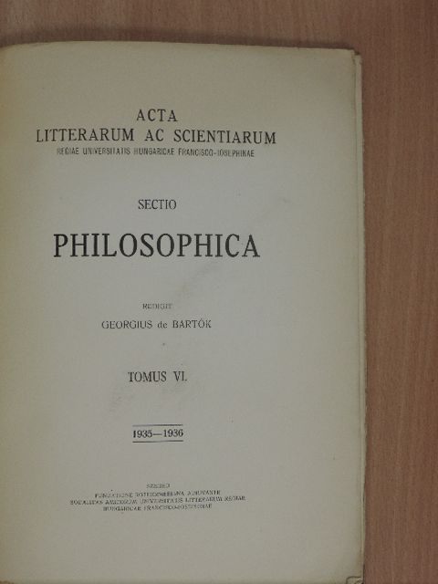 Dr. Varga Béla - Sectio Philosophica VI. [antikvár]