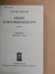 Vicki Baum - Helén doktorkisasszony [antikvár]