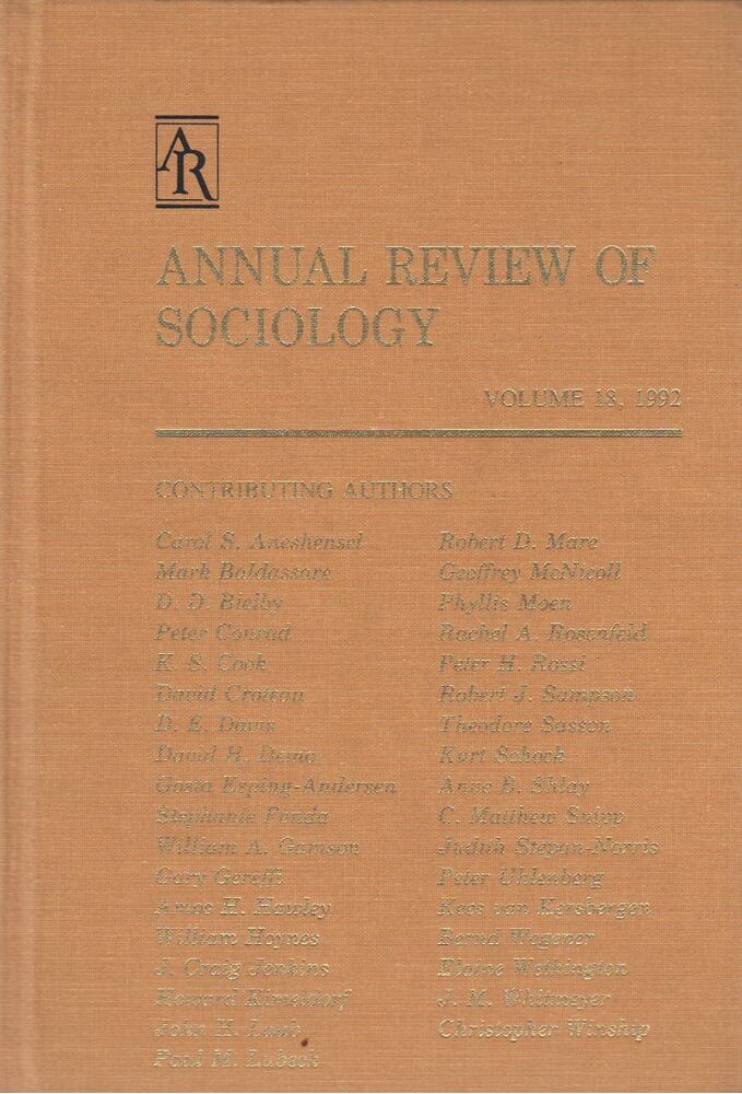 Judith Blake - Annual Review of Sociology Volume 18. 1992. [antikvár]